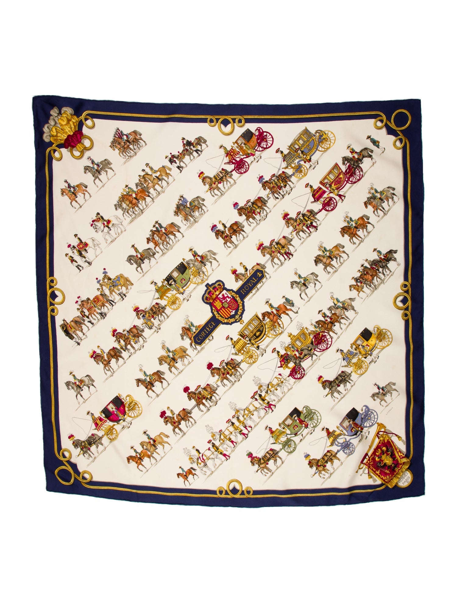 Hermès Cortège Royal Silk Scarf