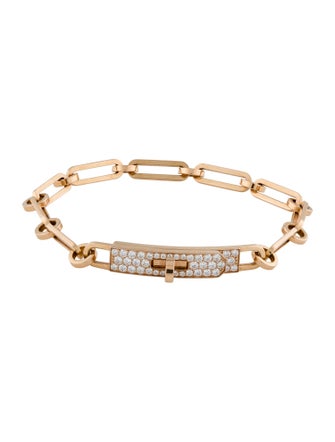 Hermès 18K Diamond Small Kelly Chaine Bracelet