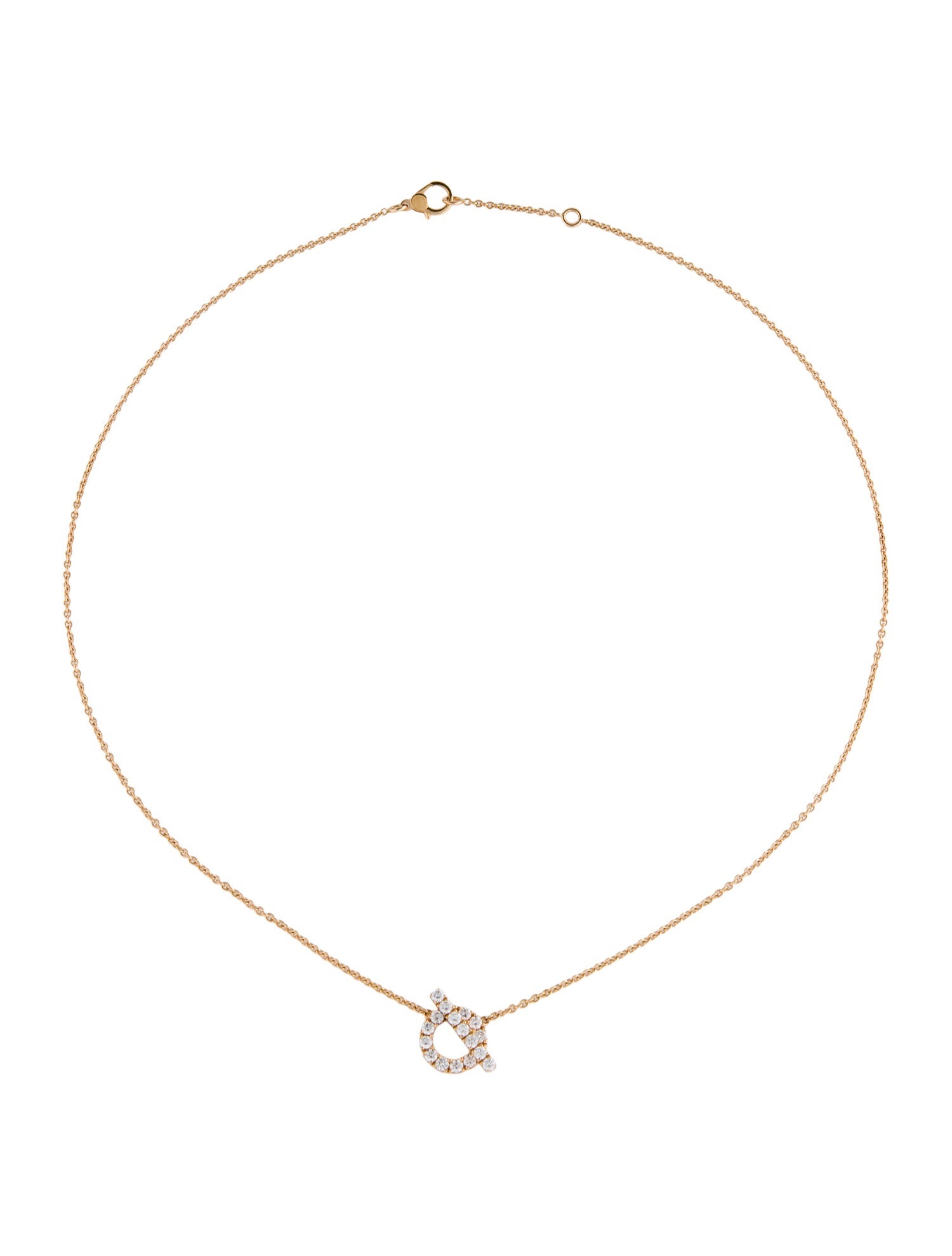 Hermès 18K Diamond Finesse Pendant Necklace