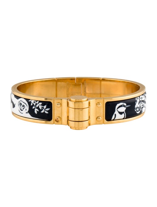 Hermès Narrow Enamel Hinged Bracelet