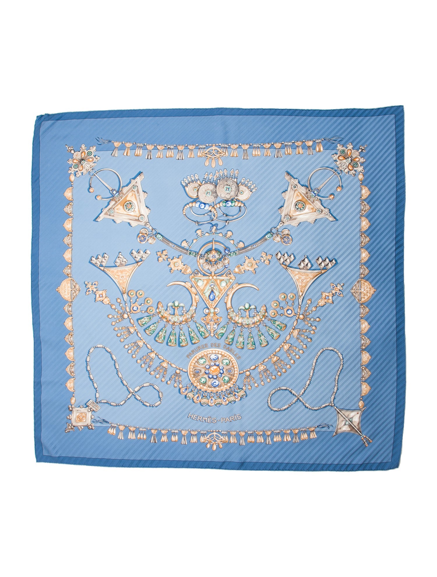 Hermès Parures Des Sables Silk Plissé Scarf