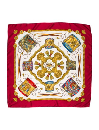 Hermès Les Tambours Silk Scarf