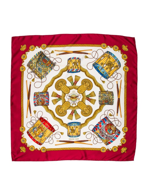 Hermès Les Tambours Silk Scarf