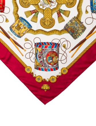 Hermès Les Tambours Silk Scarf