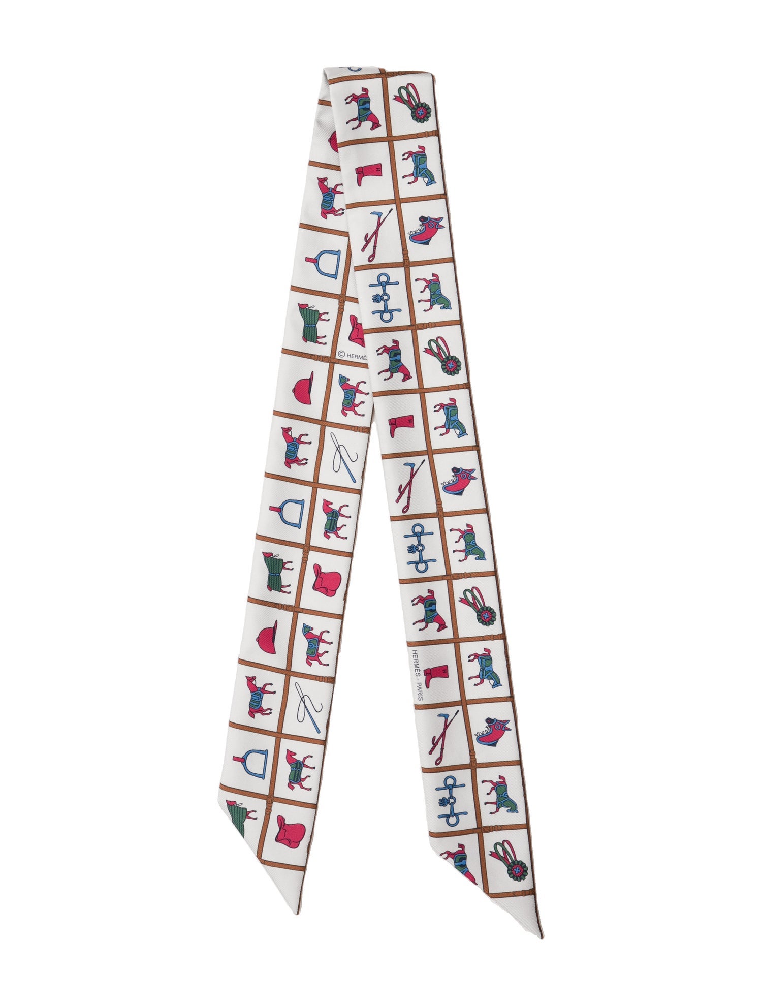 Hermès Couvertures et Tenues de Jour Silk Twilly Scarf