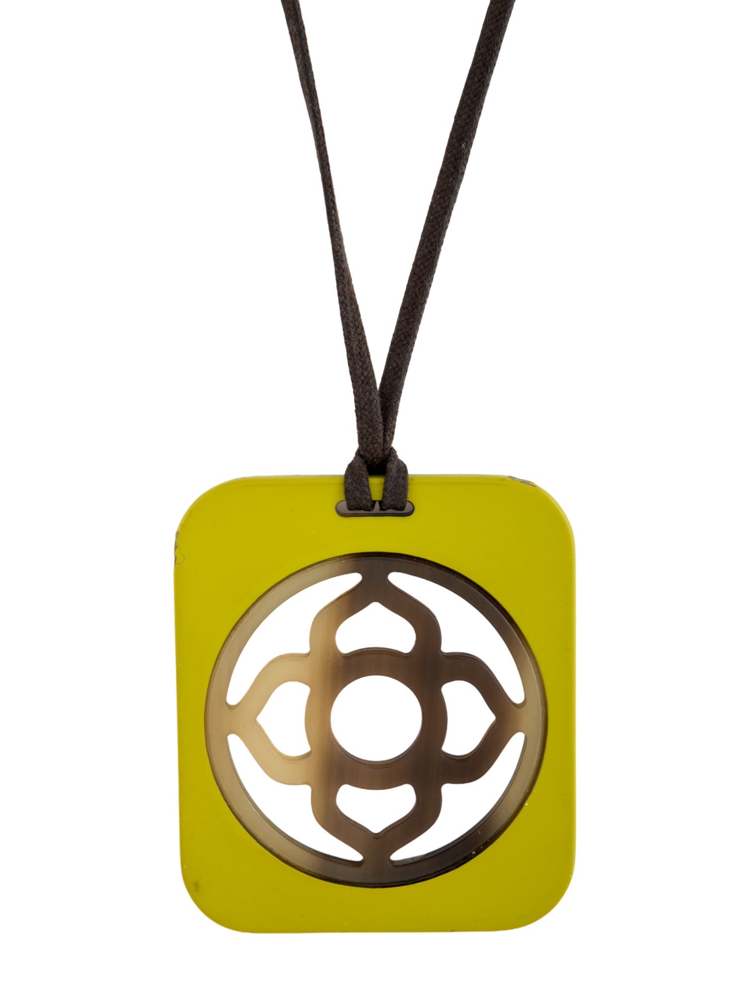 Hermès Lacquered Horn Pendant Necklace