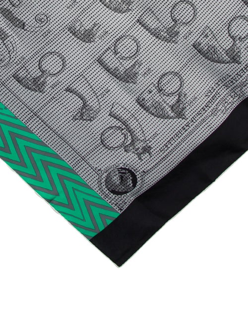 Hermès Tetes De Chevaux Cornes d'Attelles Silk Scarf