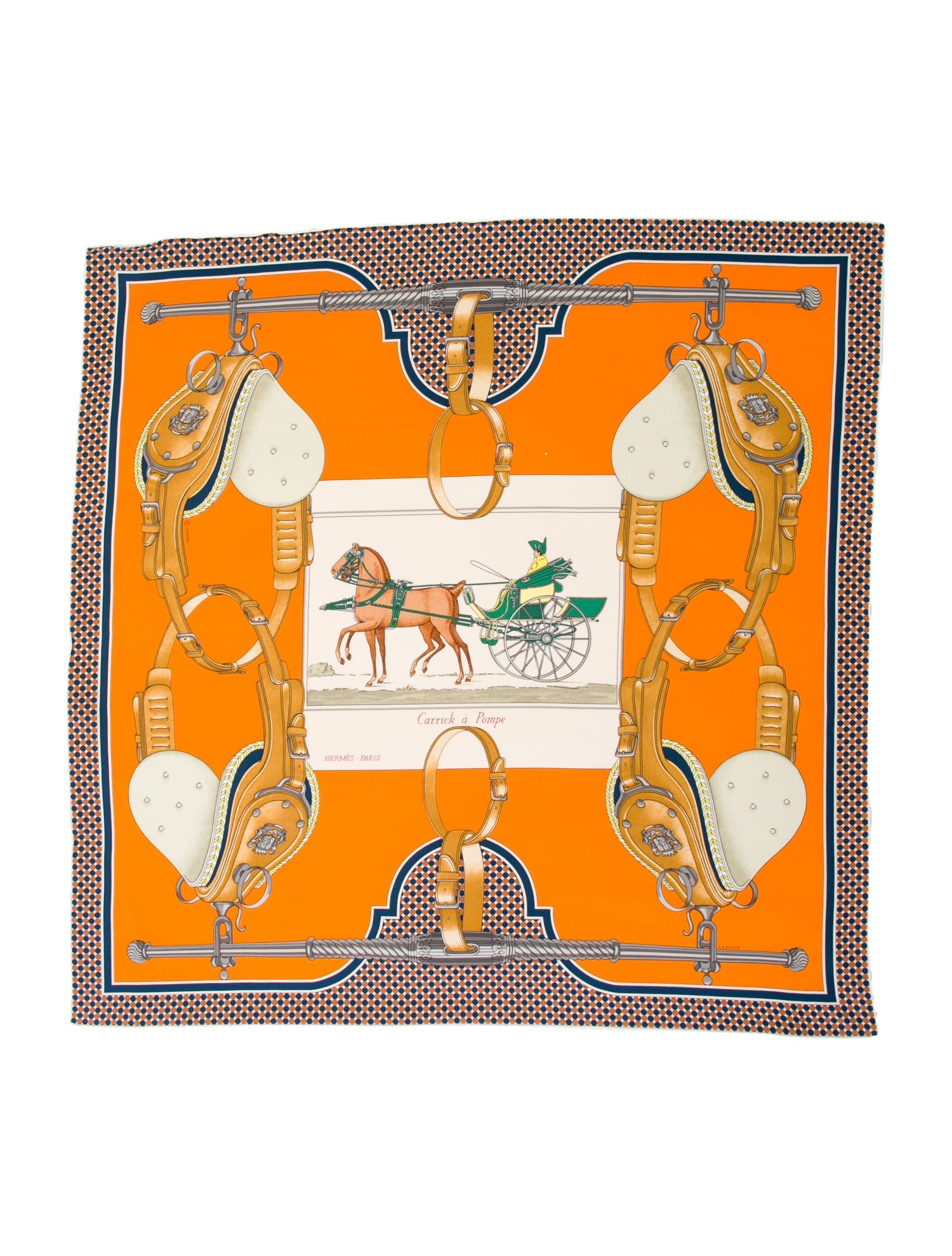 Hermès Carrick à Pompe Silk Scarf w/ Tags