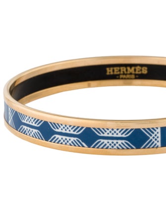 Hermès Narrow Enamel Bangle Bracelet