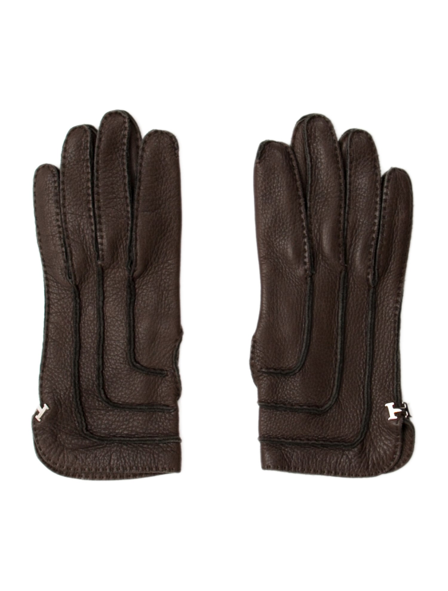 Hermès Leather H logo Gloves