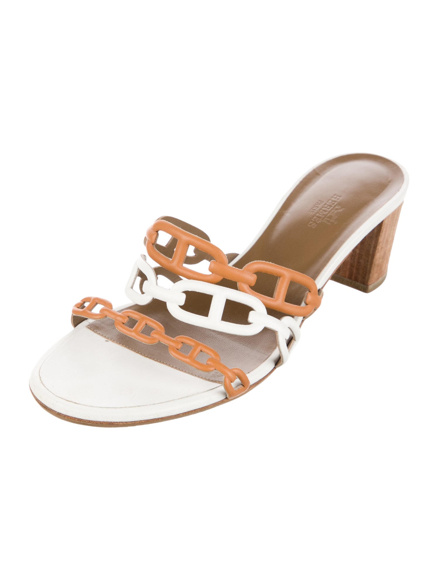 Hermès Chaîne d'Ancre Insignia Leather Slides