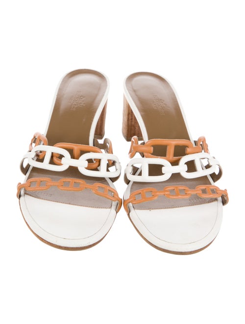 Hermès Chaîne d'Ancre Insignia Leather Slides