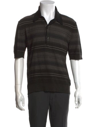 Hermès Striped Collar Polo Shirt