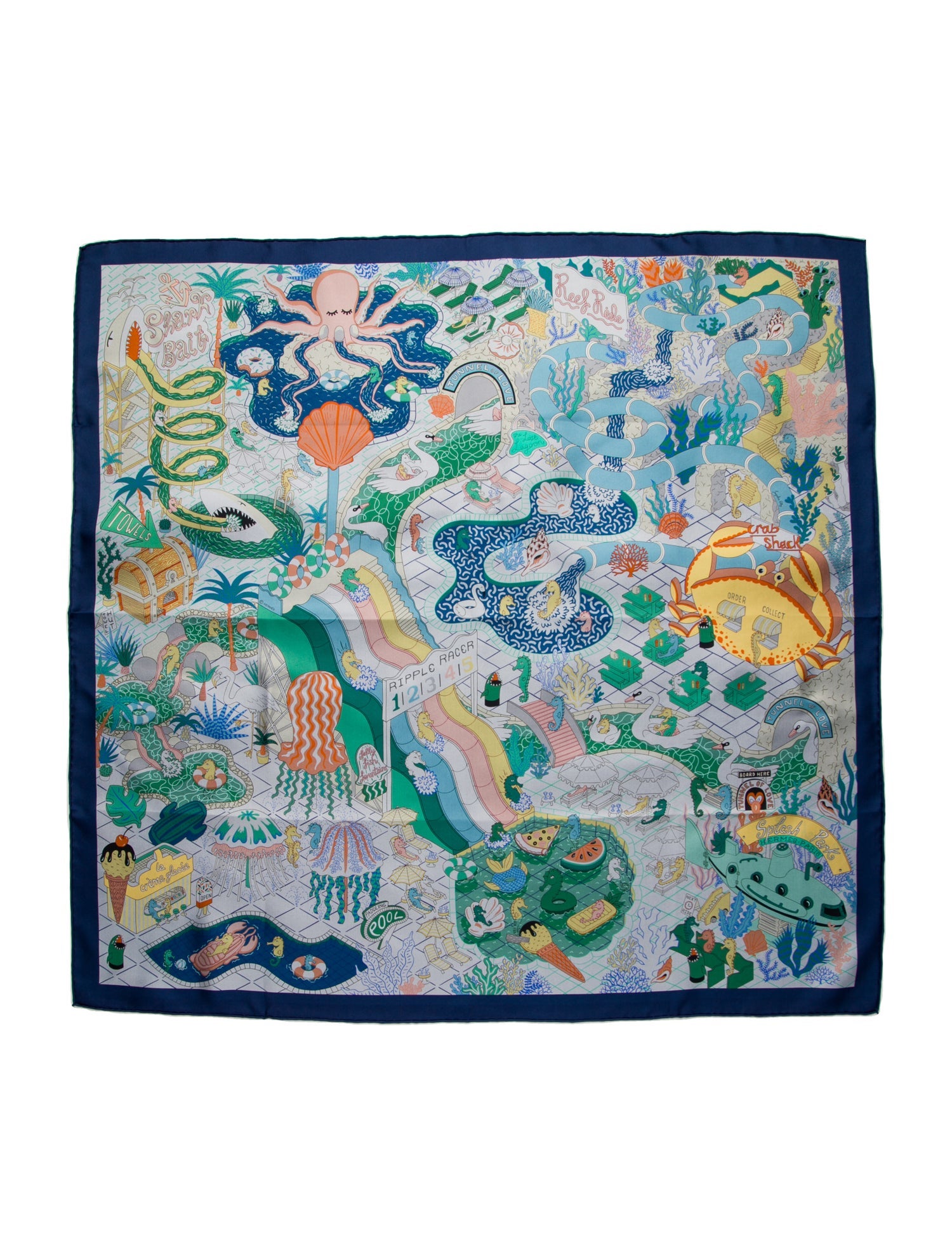 Hermès Splash Park Silk Scarf
