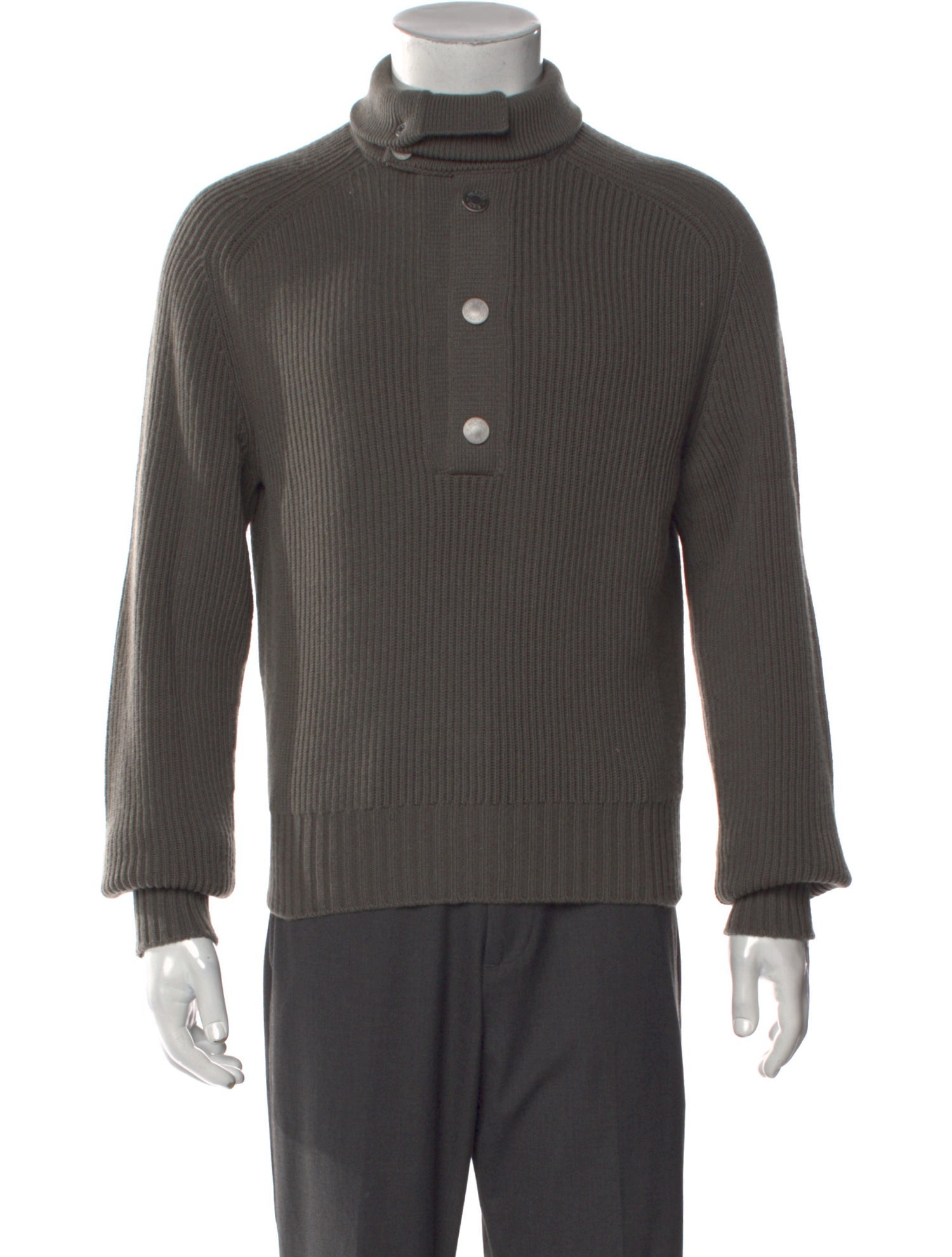 Hermès Cashmere Mock Neck Polo Sweater