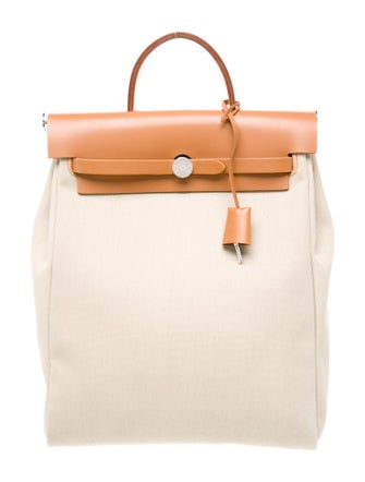 Hermès Toile Herbag A Dos Zip Backpack
