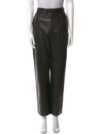Hermès Leather Straight Leg Pants