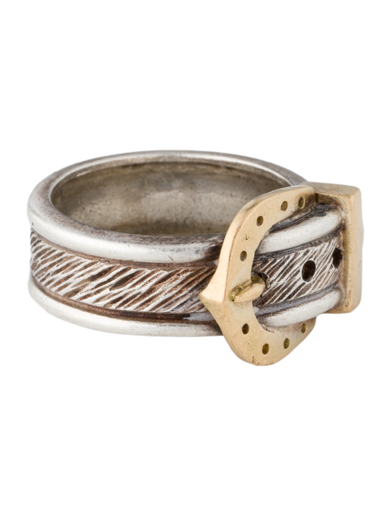 Hermès Vintage Two-Tone Buckle Ring