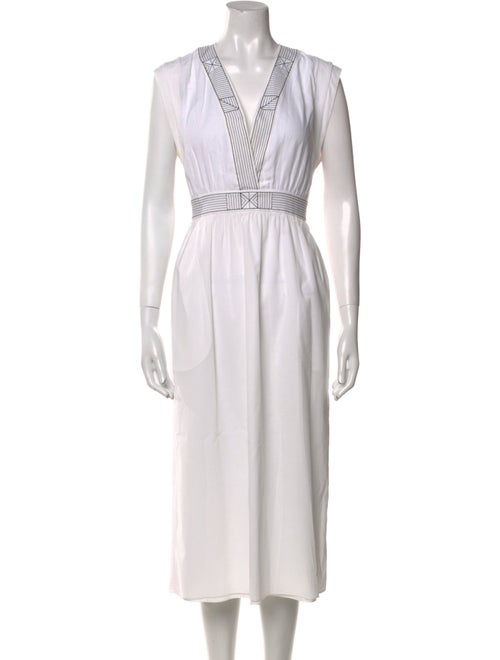 Hermès V-Neck Midi Length Dress