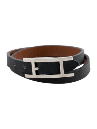 Hermès Leather Behapi Double Tour Wrap Bracelet