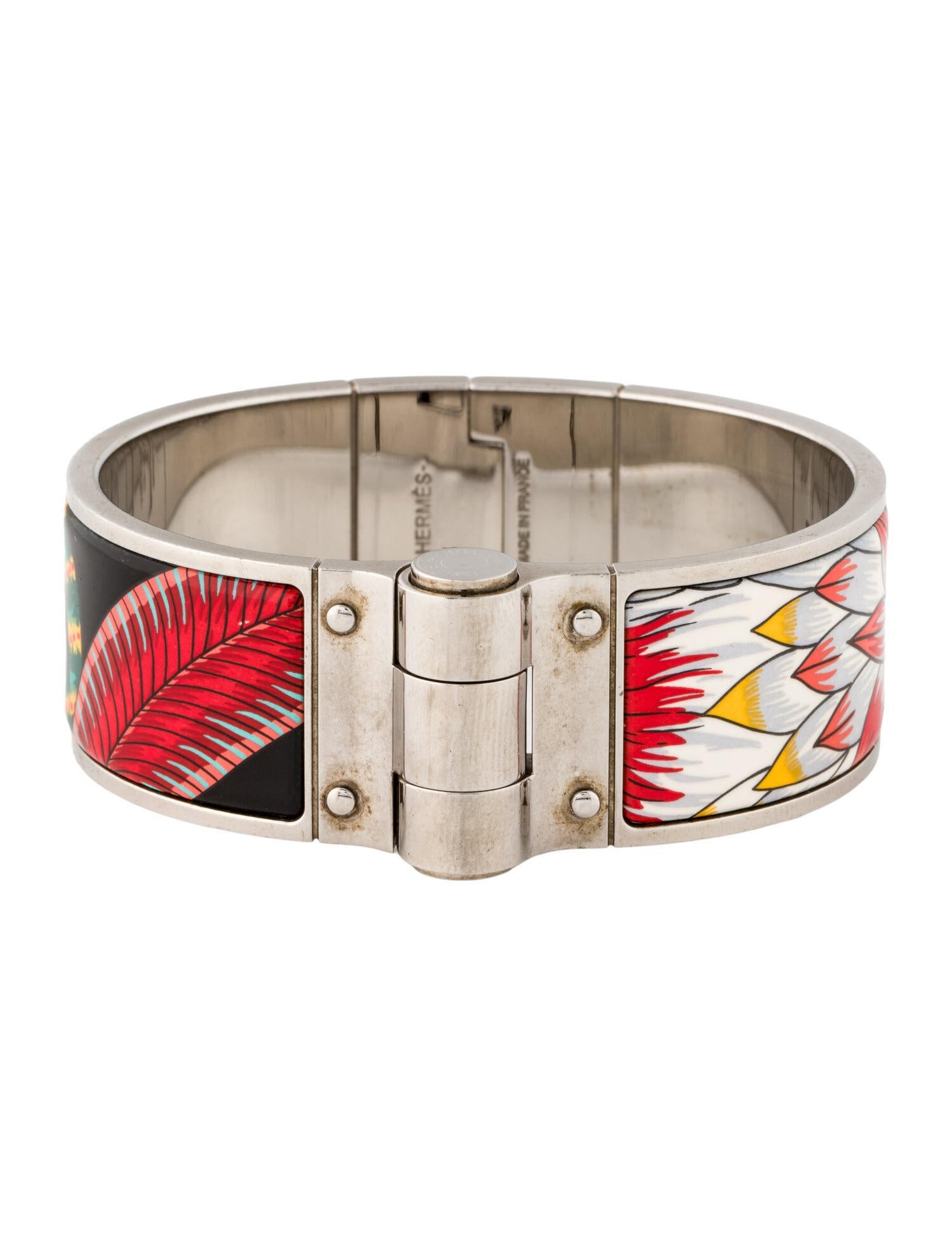 Hermès Enamel Wide Hinged Bracelet