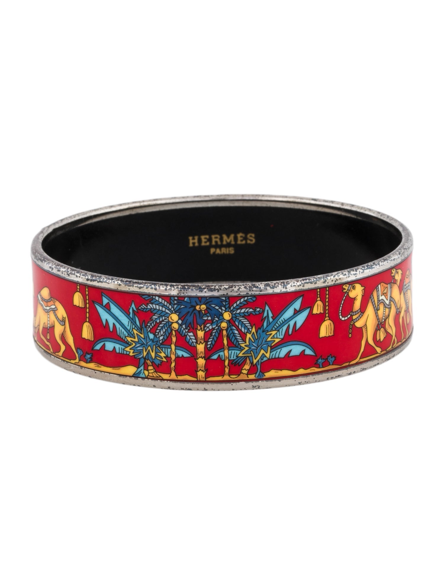 Hermès Enamel Wide Bangle Bracelet