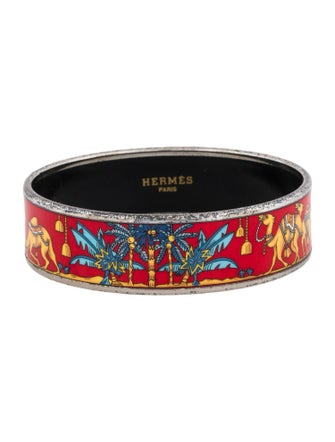 Hermès Enamel Wide Bangle Bracelet