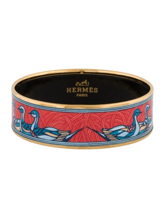 Hermès Enamel Wide Bangle Bracelet