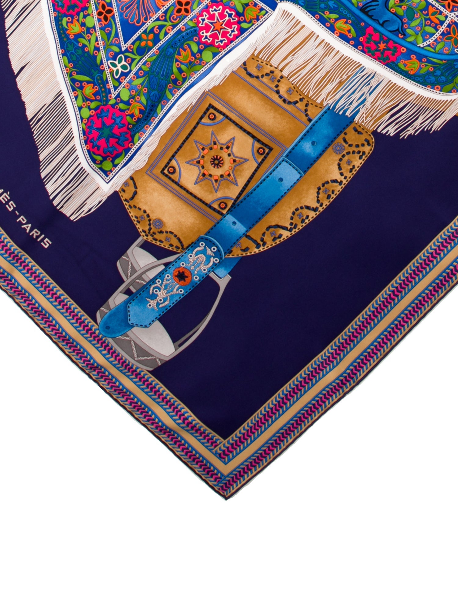 Hermès Selle Des Steppes Silk Scarf