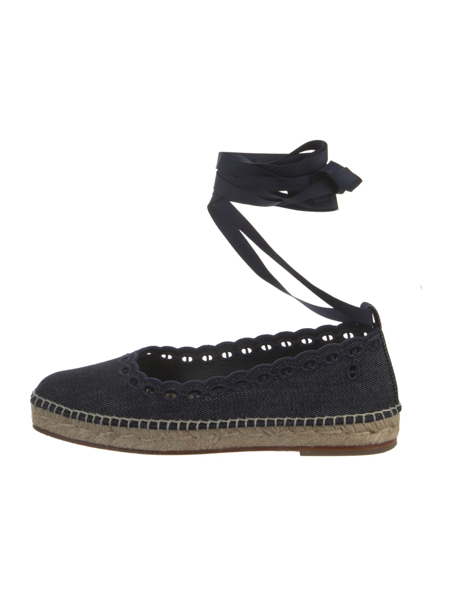 Hermès Gaupa Denim Flats