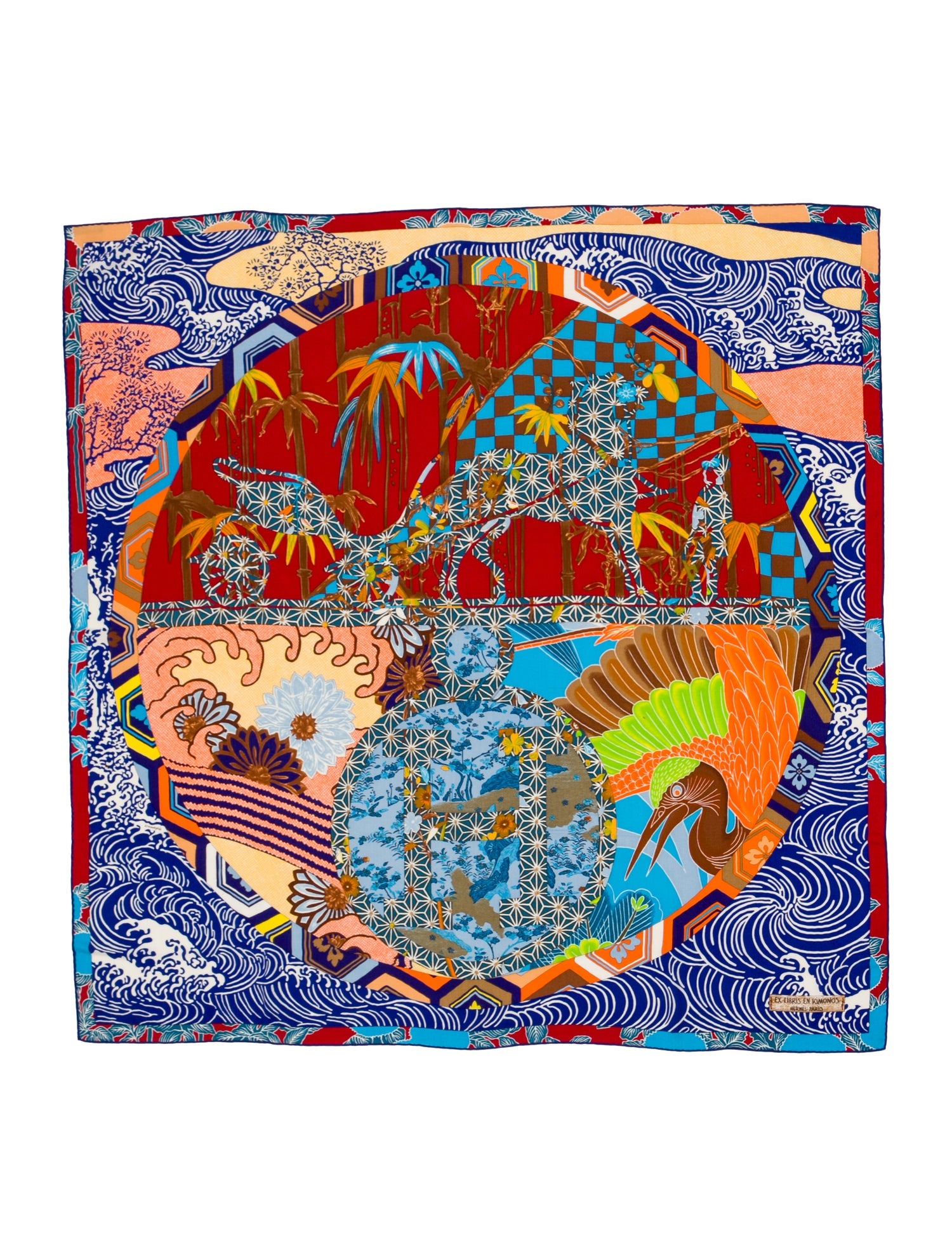 Hermès Ex-Libris En Kimonos Cashmere Shawl