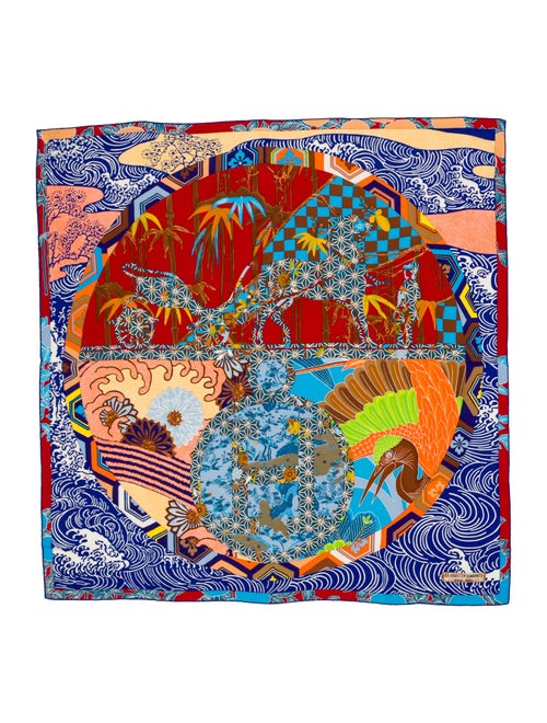 Hermès Ex-Libris En Kimonos Cashmere Shawl