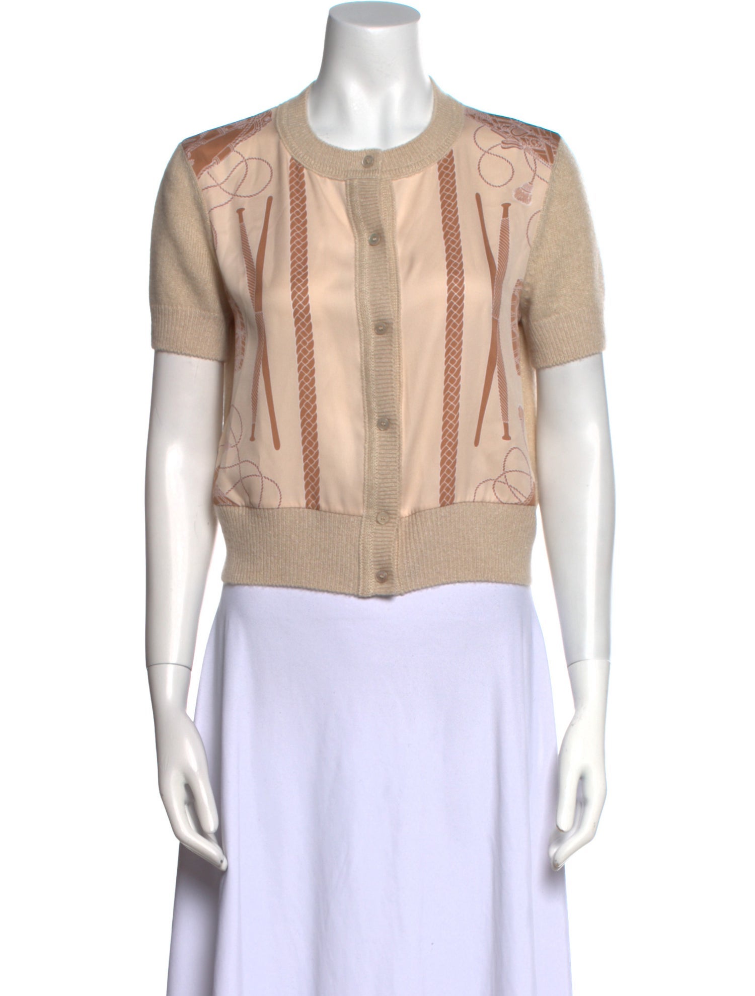 Hermès Cashmere Crew Neck Crop Top