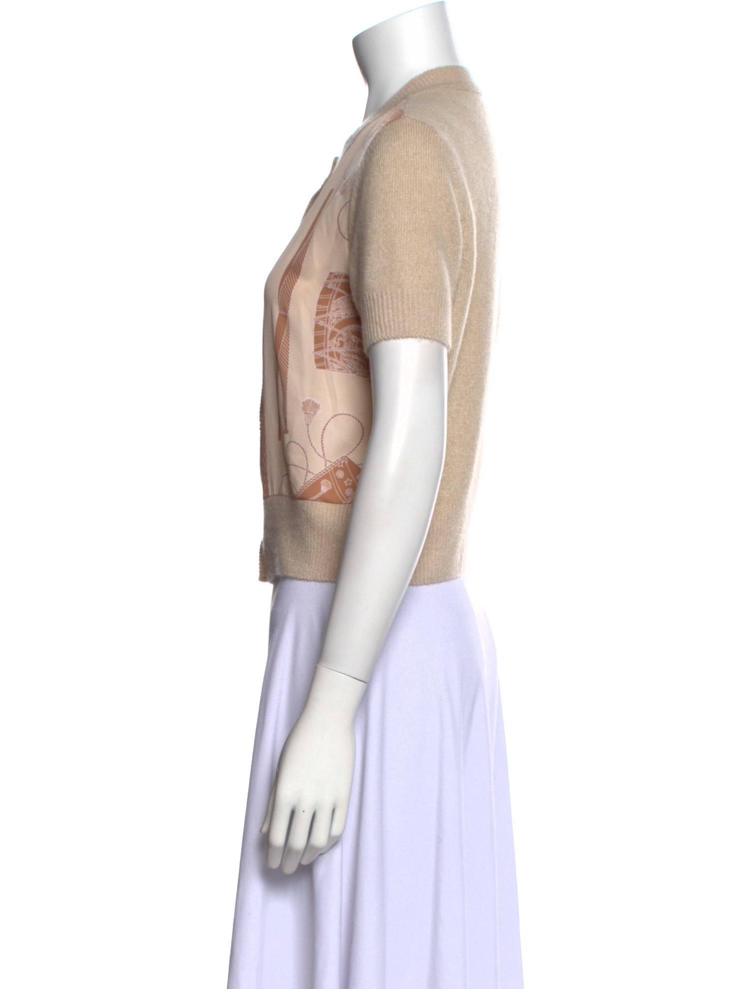 Hermès Cashmere Crew Neck Crop Top