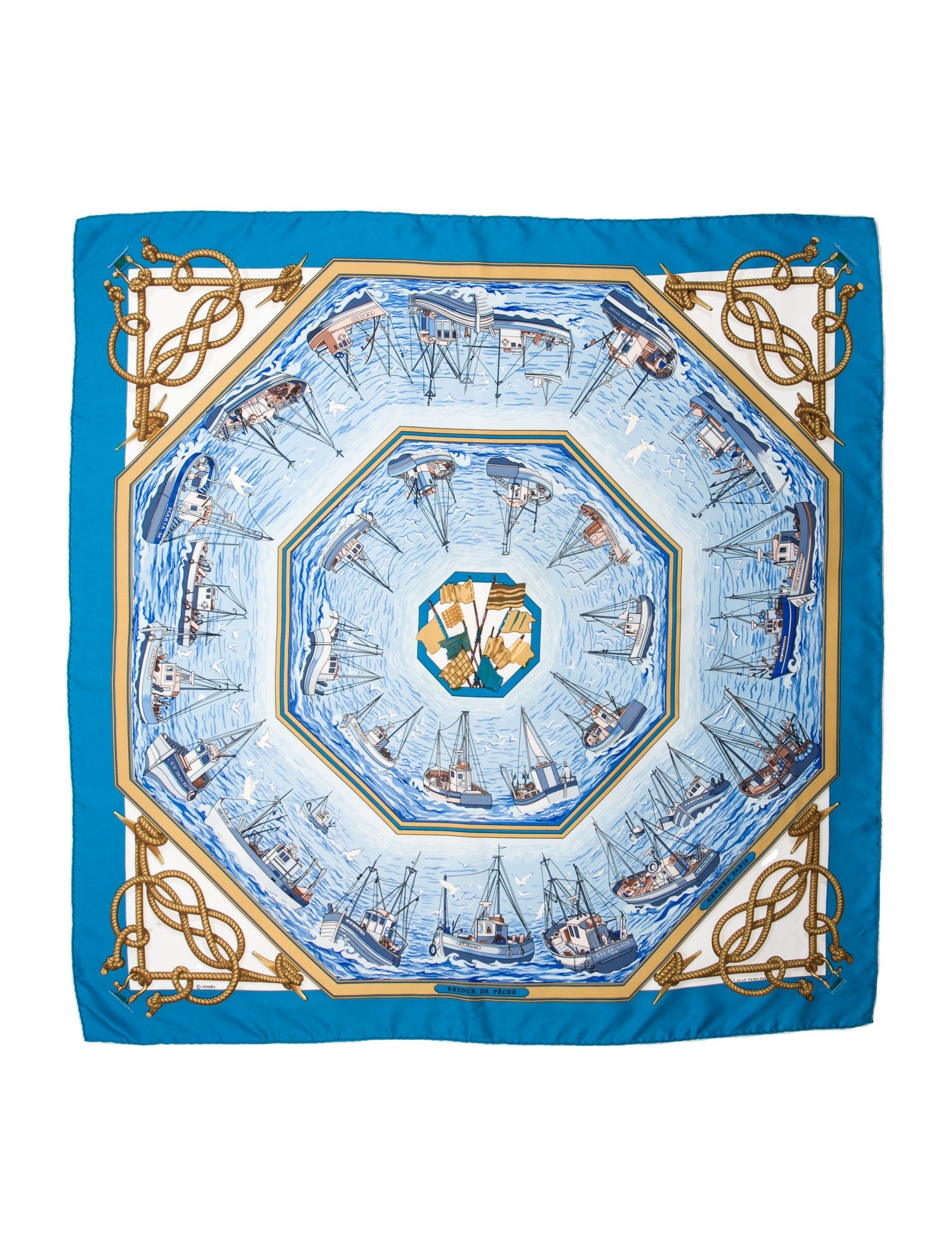 Hermès Retour De Pêche Silk Scarf