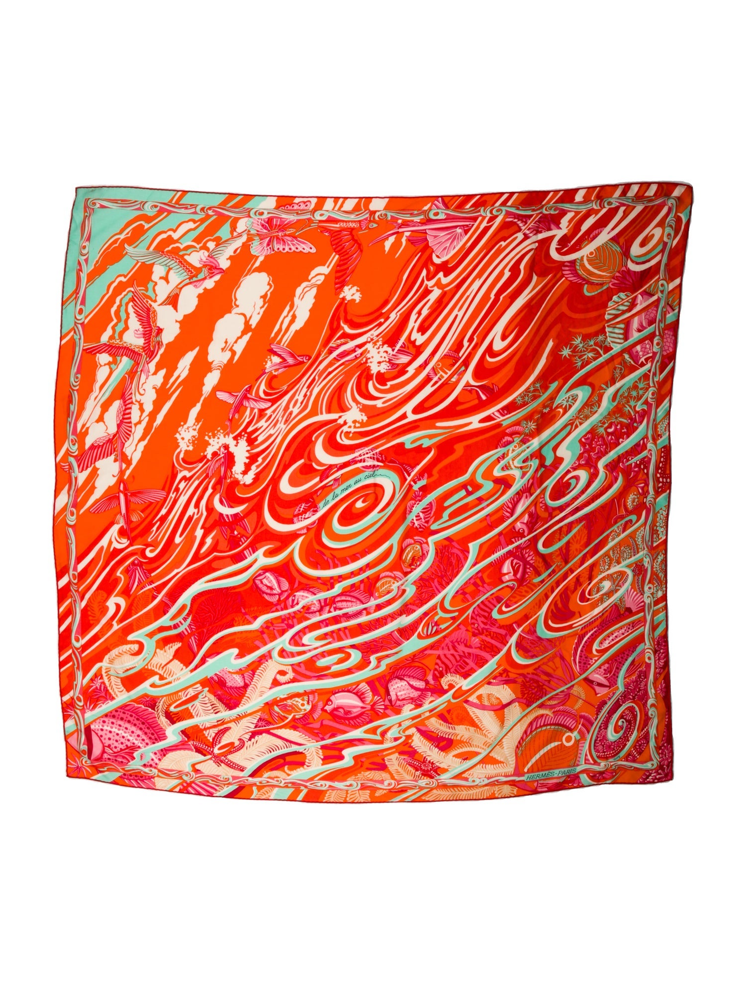 Hermès De La Mer Au Ciel Cashmere Shawl w/ Tags