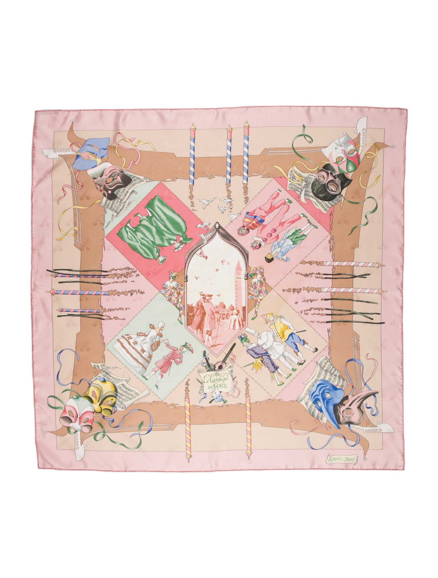 Hermès Le Carnaval de Venise Silk Scarf