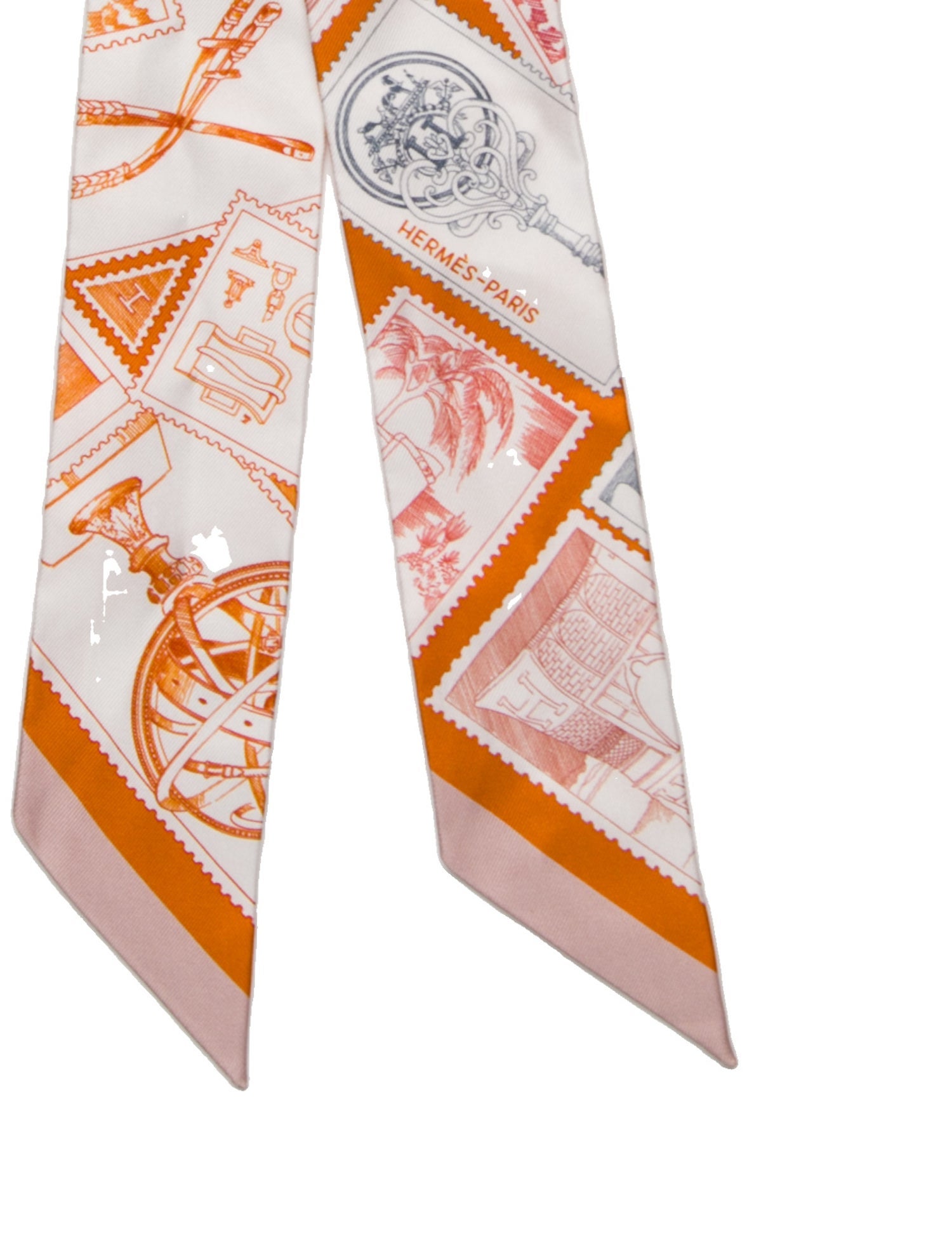 Hermès Le Philateliste du Faubourg Silk Twilly Scarf w/ Tags