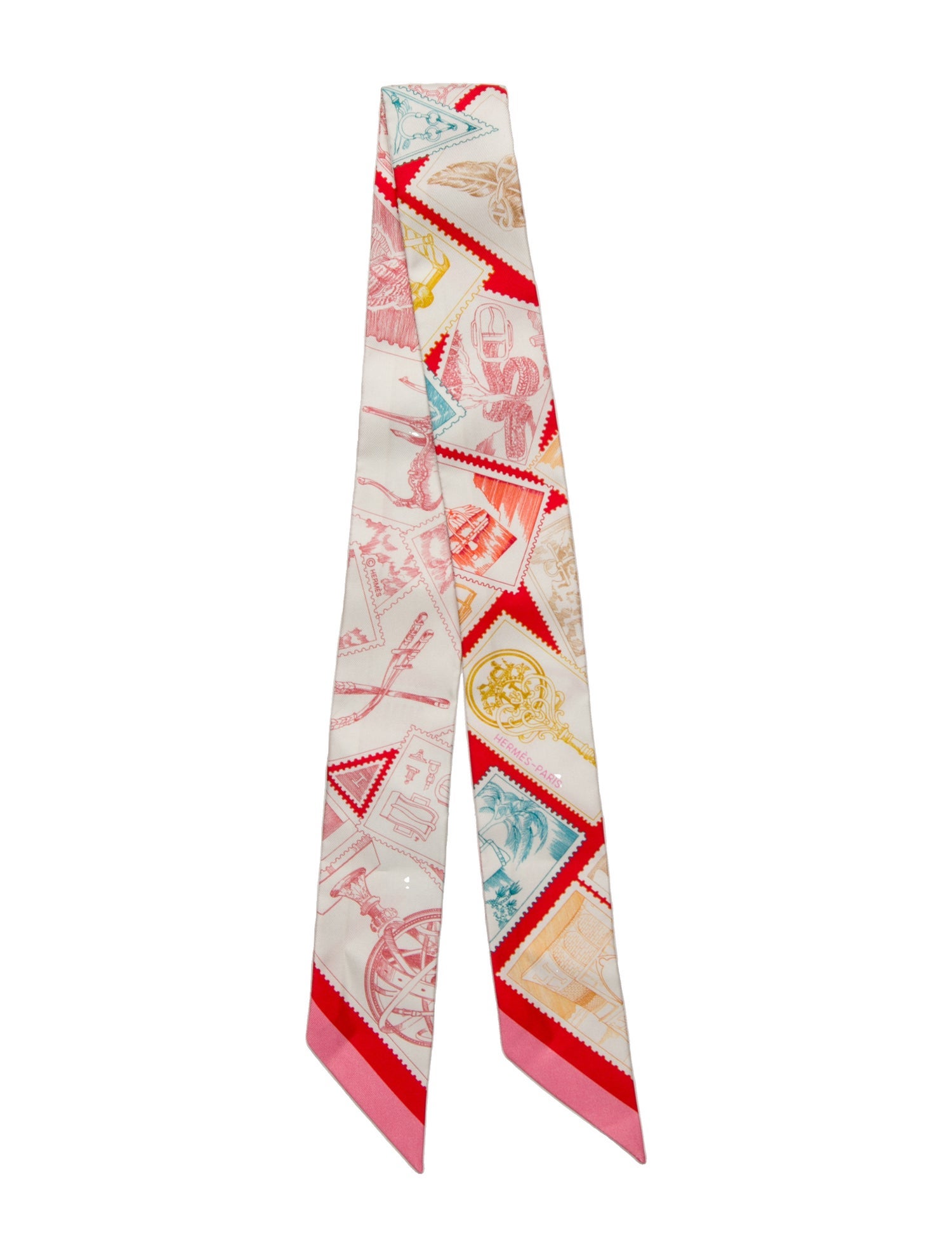 Hermès Le Philateliste du Faubourg Silk Twilly Scarf w/ Tags