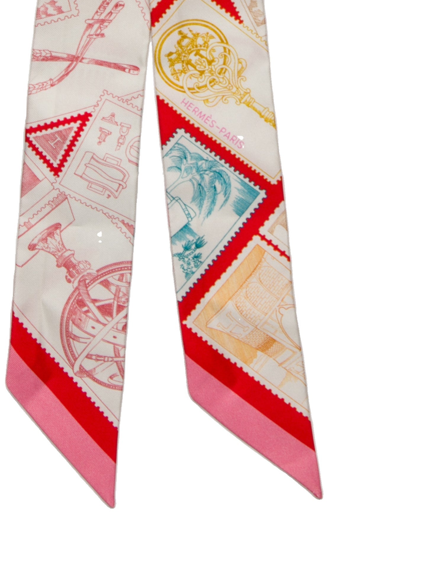 Hermès Le Philateliste du Faubourg Silk Twilly Scarf w/ Tags