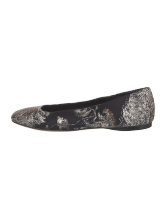 Hermès Silk Floral Print Ballet Flats
