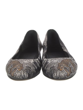 Hermès Silk Floral Print Ballet Flats