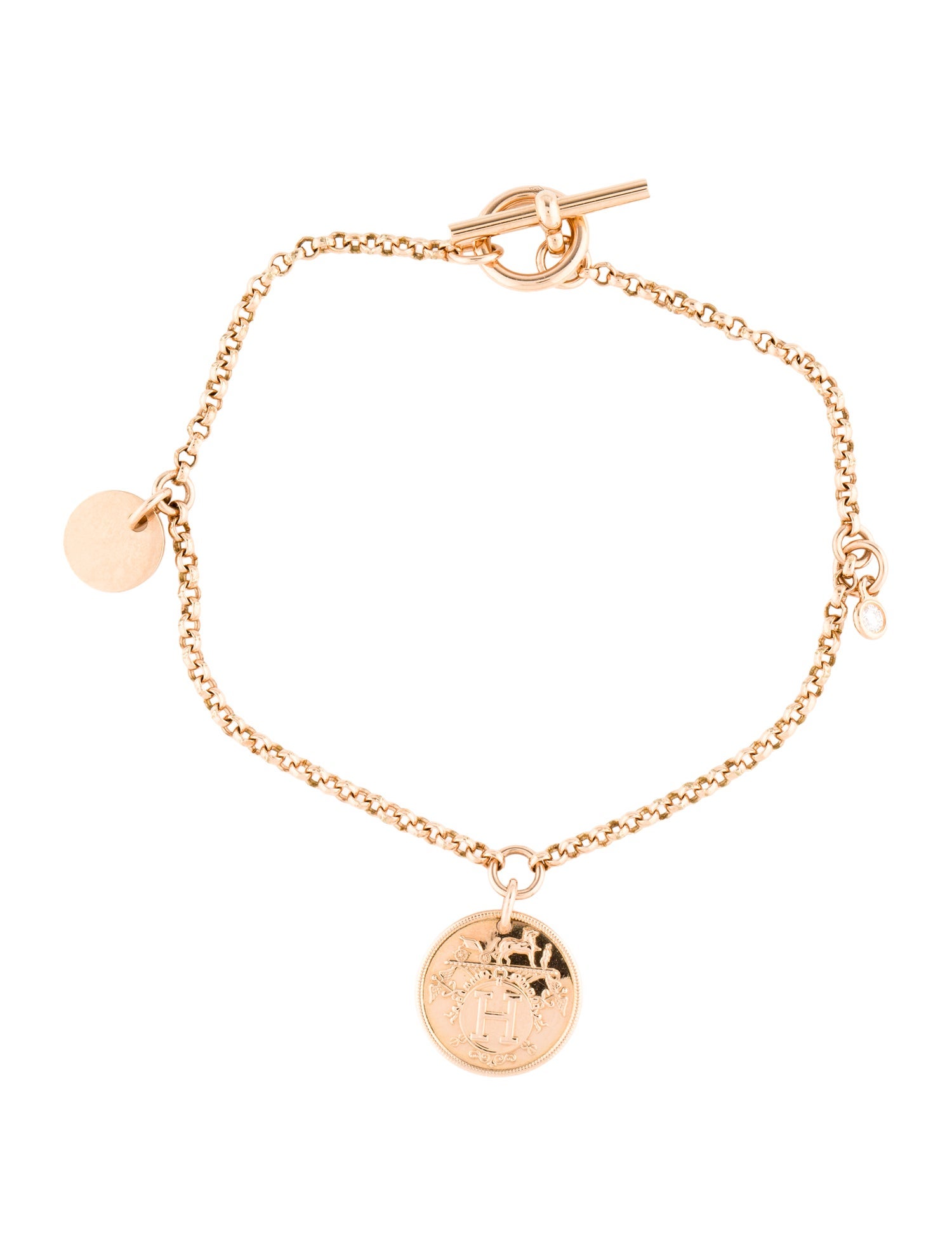 Hermès 18K Diamond Ex-Libris Bracelet, Small Model