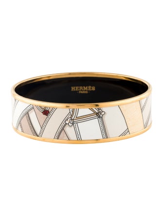Hermès Wide Enamel Bangle Bracelet