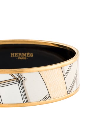 Hermès Wide Enamel Bangle Bracelet