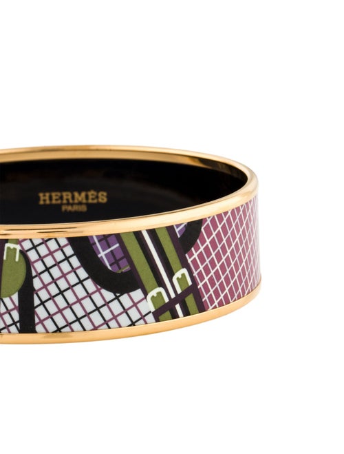 Hermès Wide Enamel Bangle Bracelet