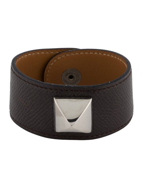 Hermès Leather Medor Stud Wrap Bracelet
