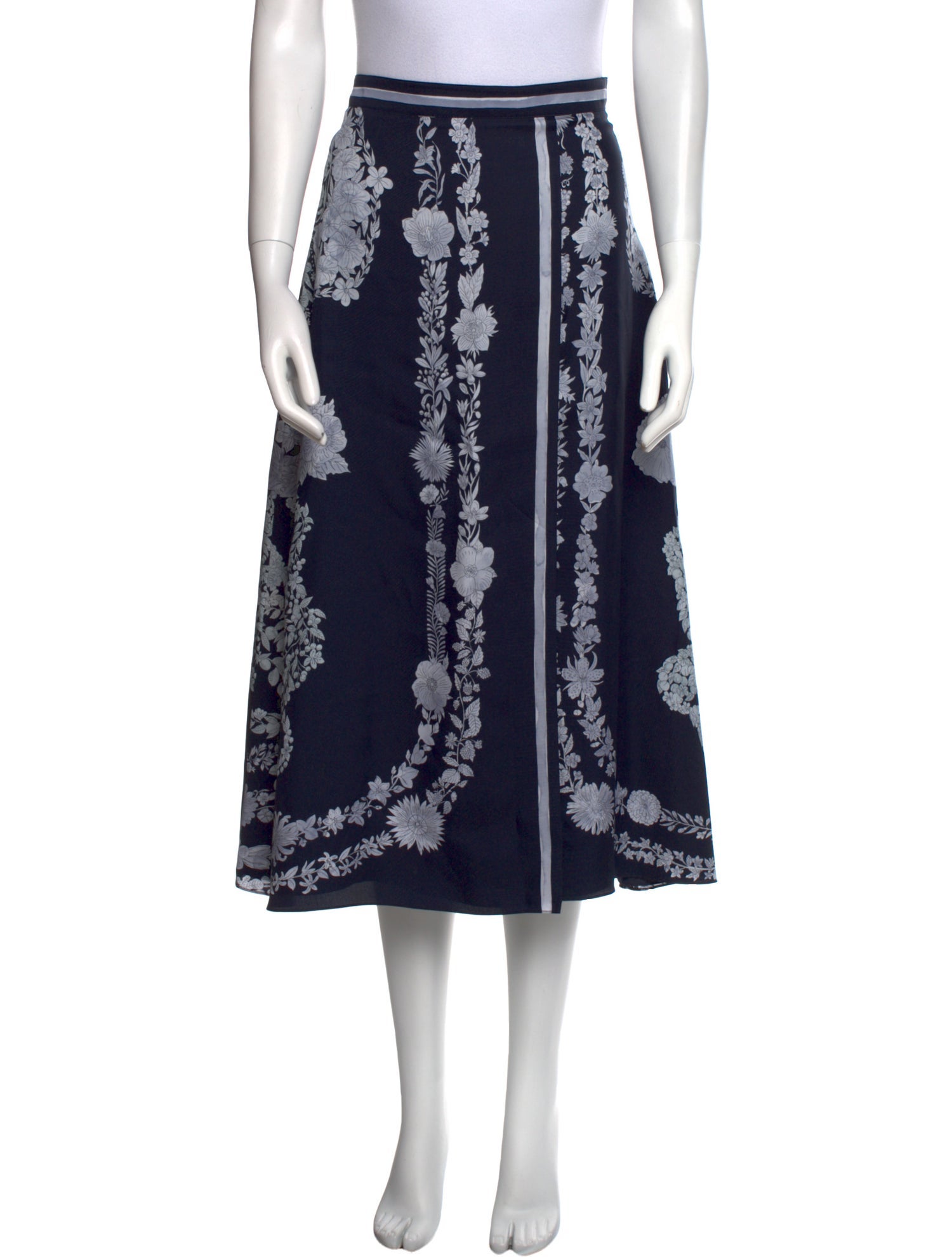 Hermès Silk Midi Length Skirt w/ Tags