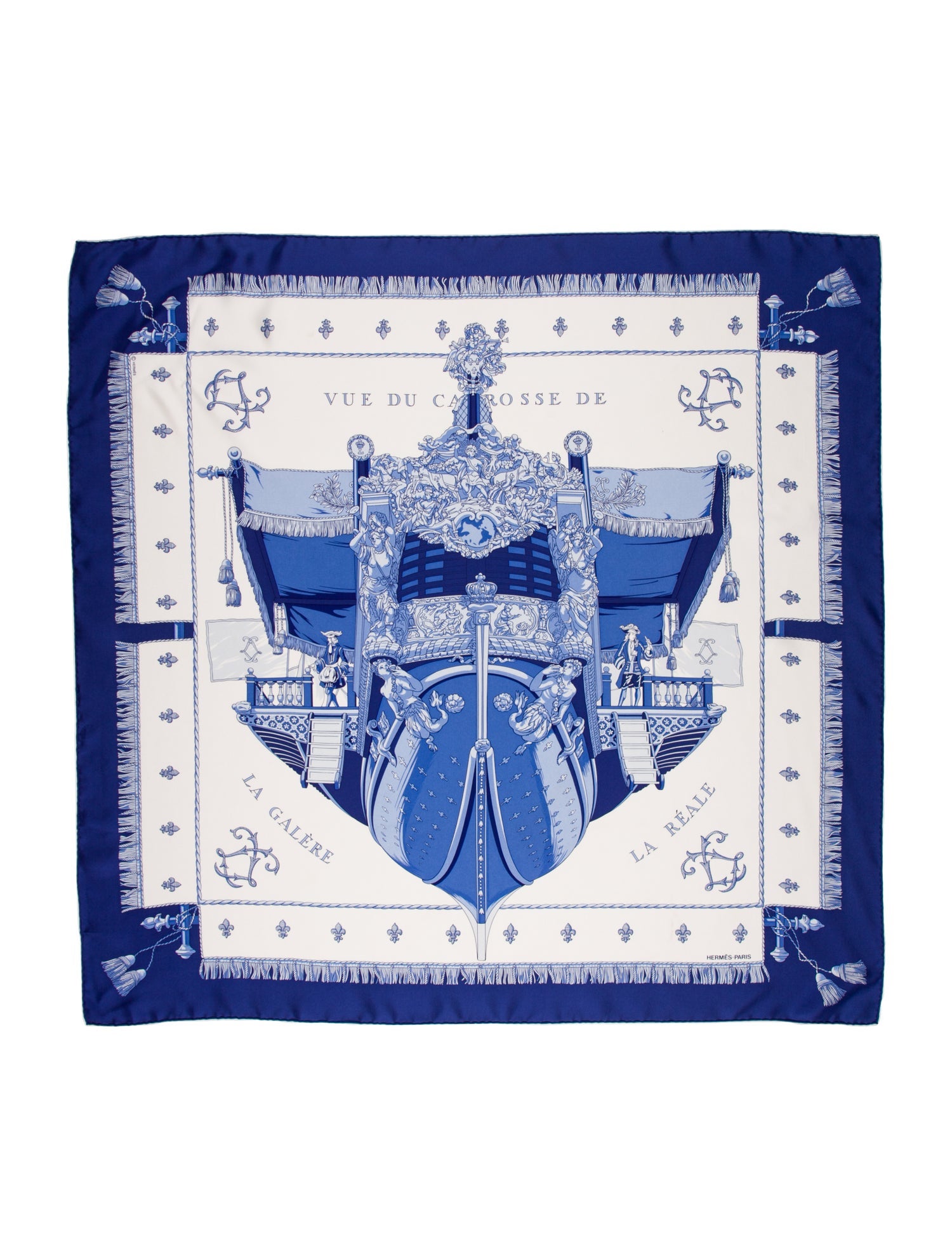 Hermès Vue du Carosse de la Galère la Réale Silk Scarf