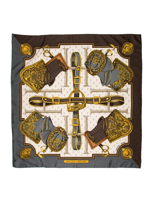 Hermès Selles A Housse Silk Scarf